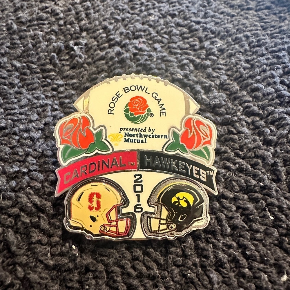 2016 rose bowl pin. Cardinals vs Hawkeyes
